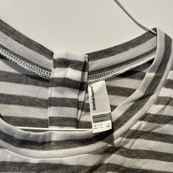 American Apparel grey & white striped romper - sz Small - Picture 3 of 3